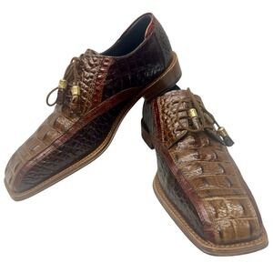 GIORGIO BRUTINI Exotic‎ 3 Tone Alligator Skin Embossed Shoes-Real Leather Sz-9